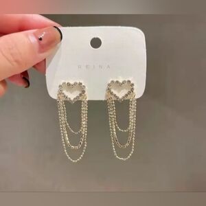 5/20 Gold Heart Chain Earrings